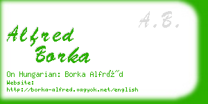 alfred borka business card